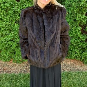 Short Brown Mink Fur Coat